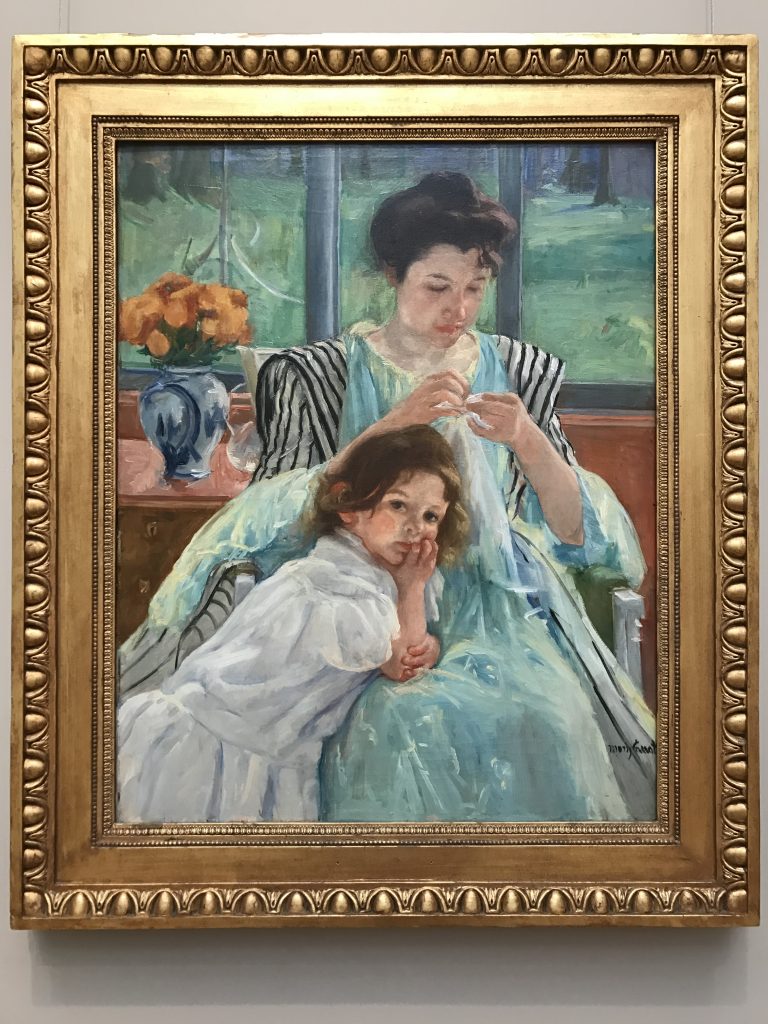Young Mother Sewing by Mary Cassatt, 1900 » Ciel Bleu Media