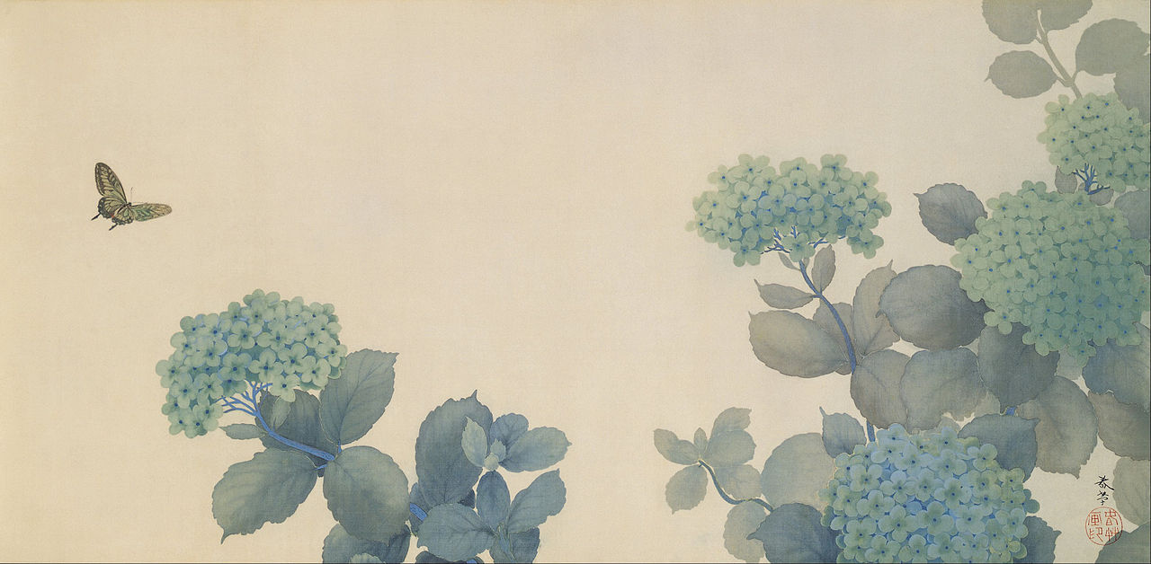 Hydrangeas by Hishida Shunso, 1902