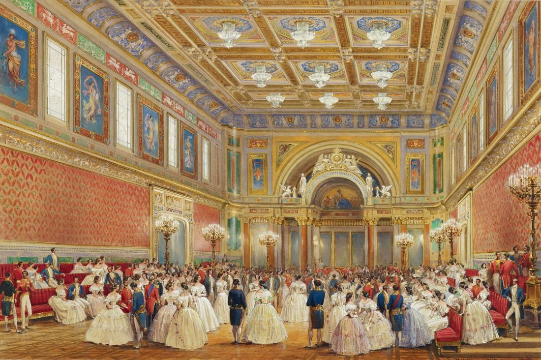 The Ballroom, Buckingham Palace, London, 17 June 1856, by Louis Haghe » Ciel Bleu Media