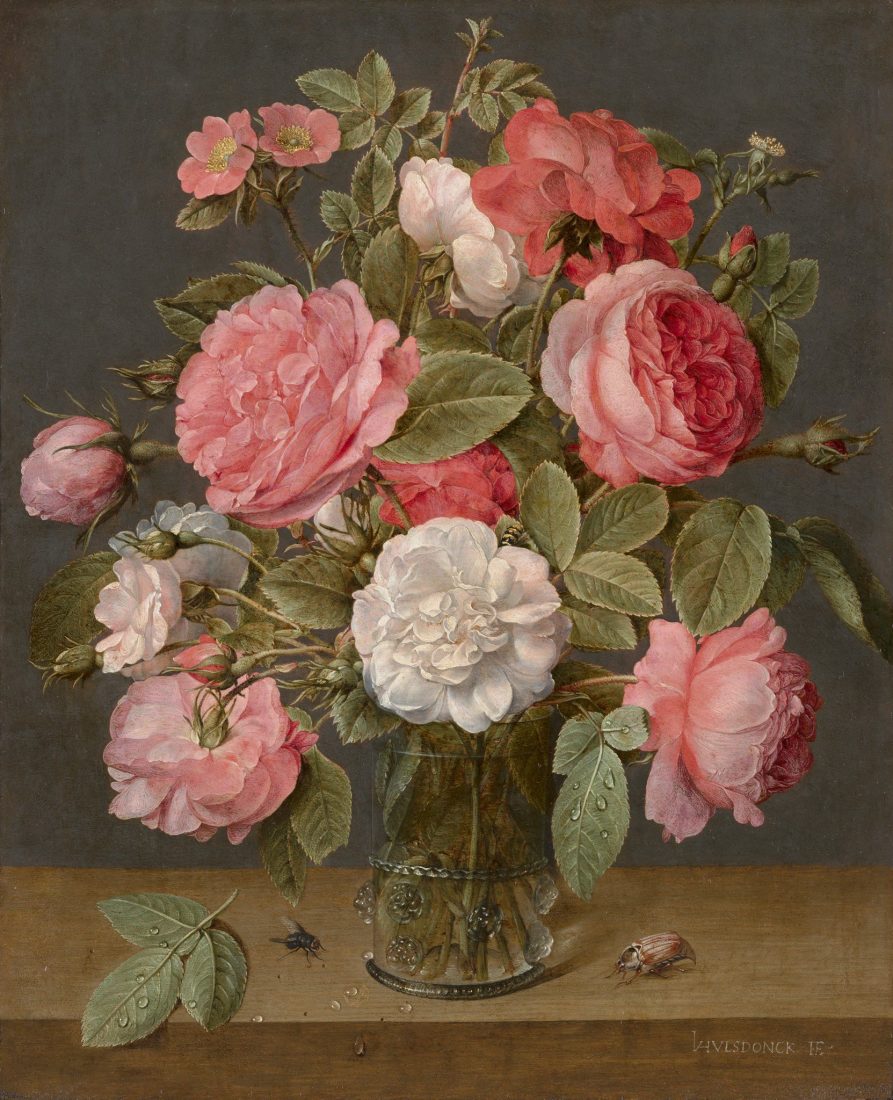 Roses in a Glass Vase, by Jacob van Hulsdonck, circa 1640 1645 » Ciel