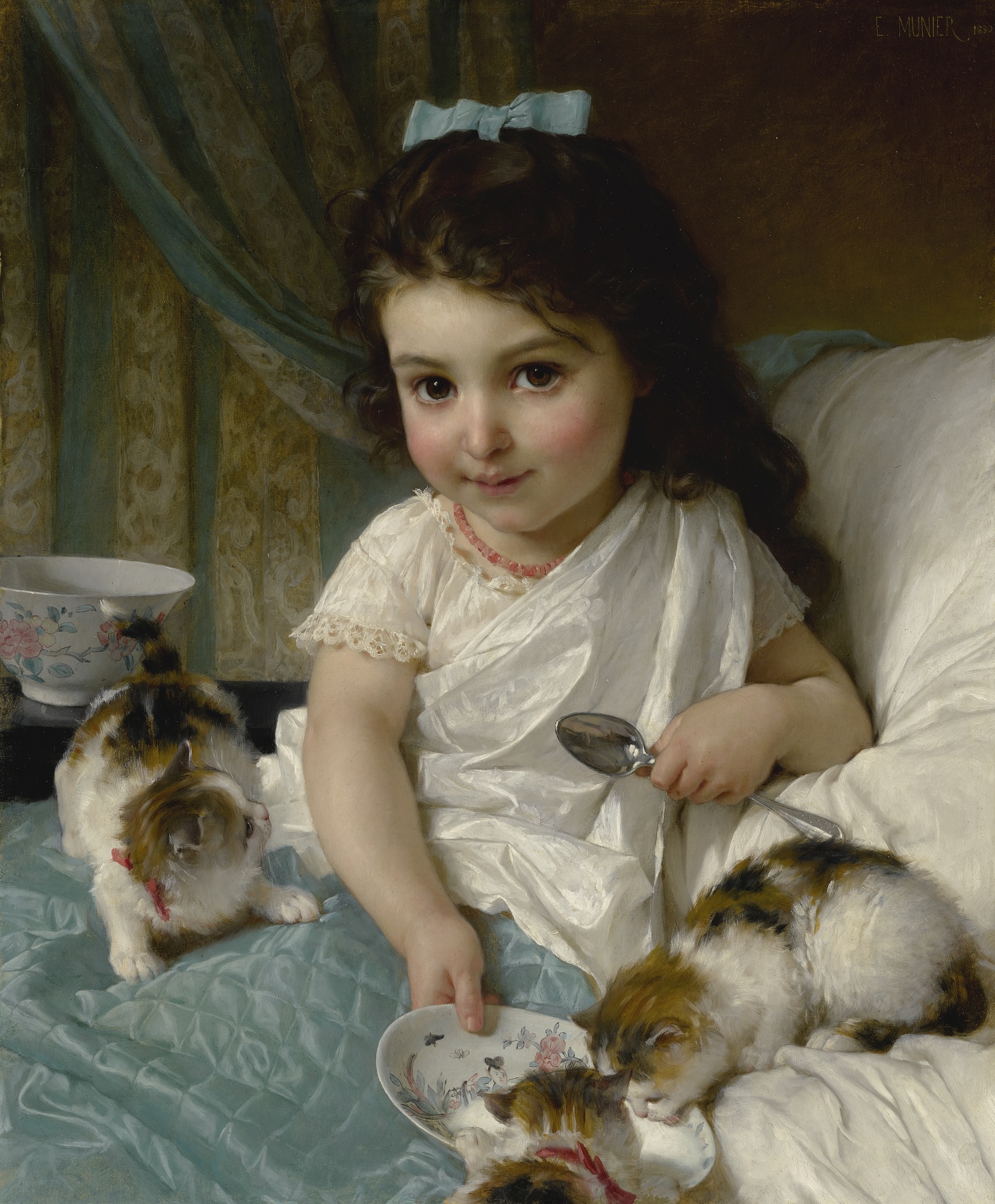 The Morning Meal, by Émile Munier