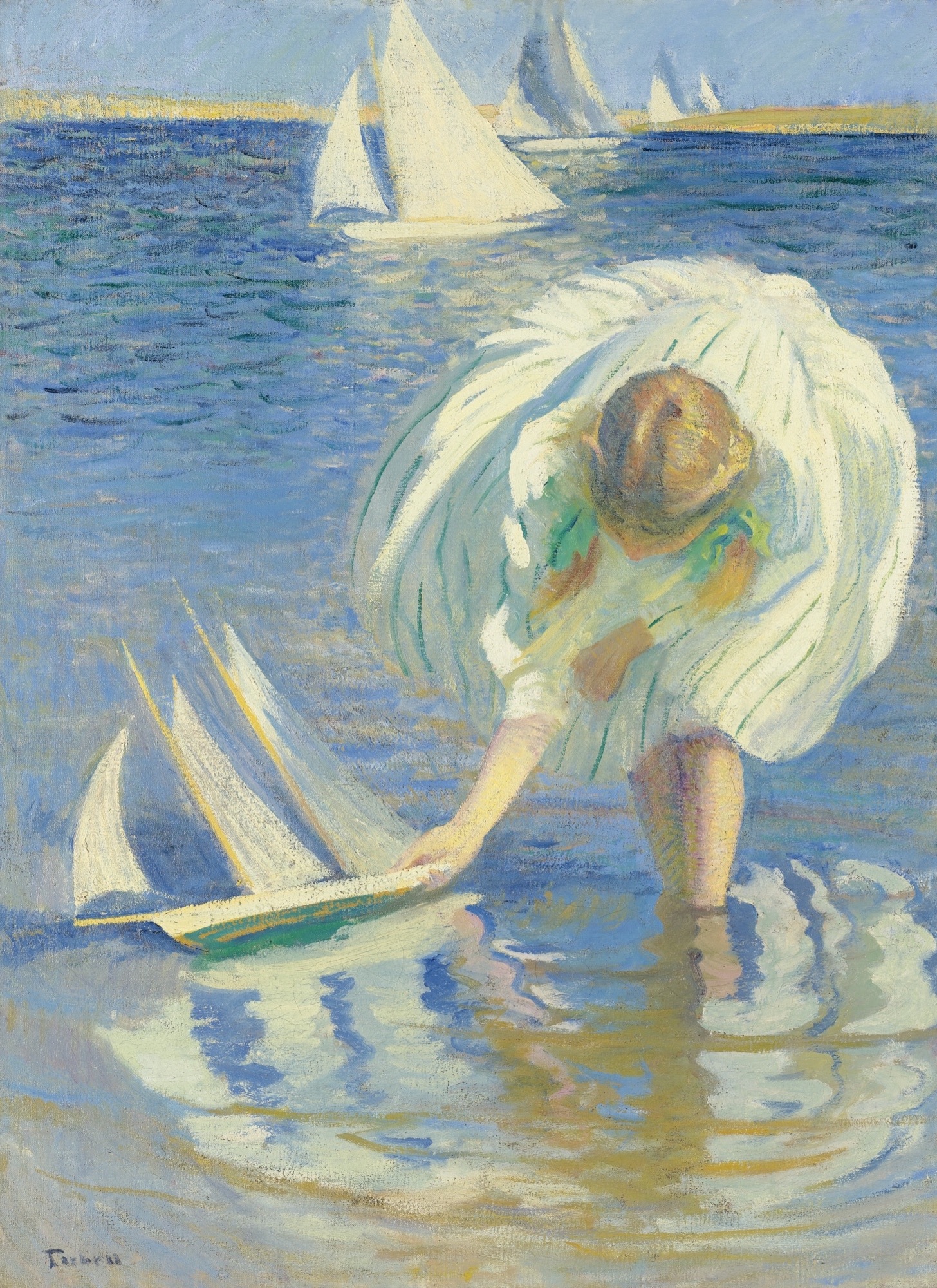 Girl with Sailboat, by Edmund Charles Tarbell, 1899