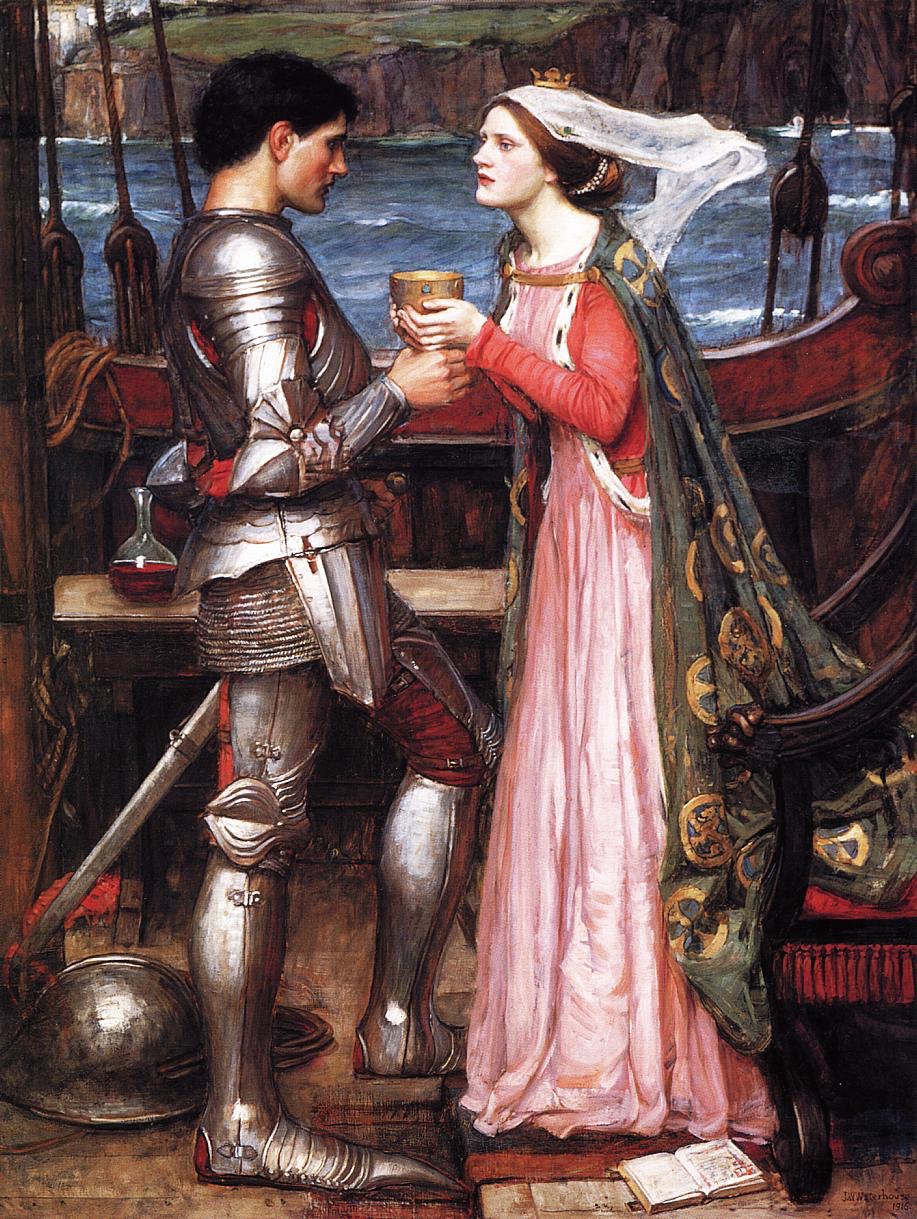 Tristran and Isolde, by John William Waterhouse, 1916, version 1