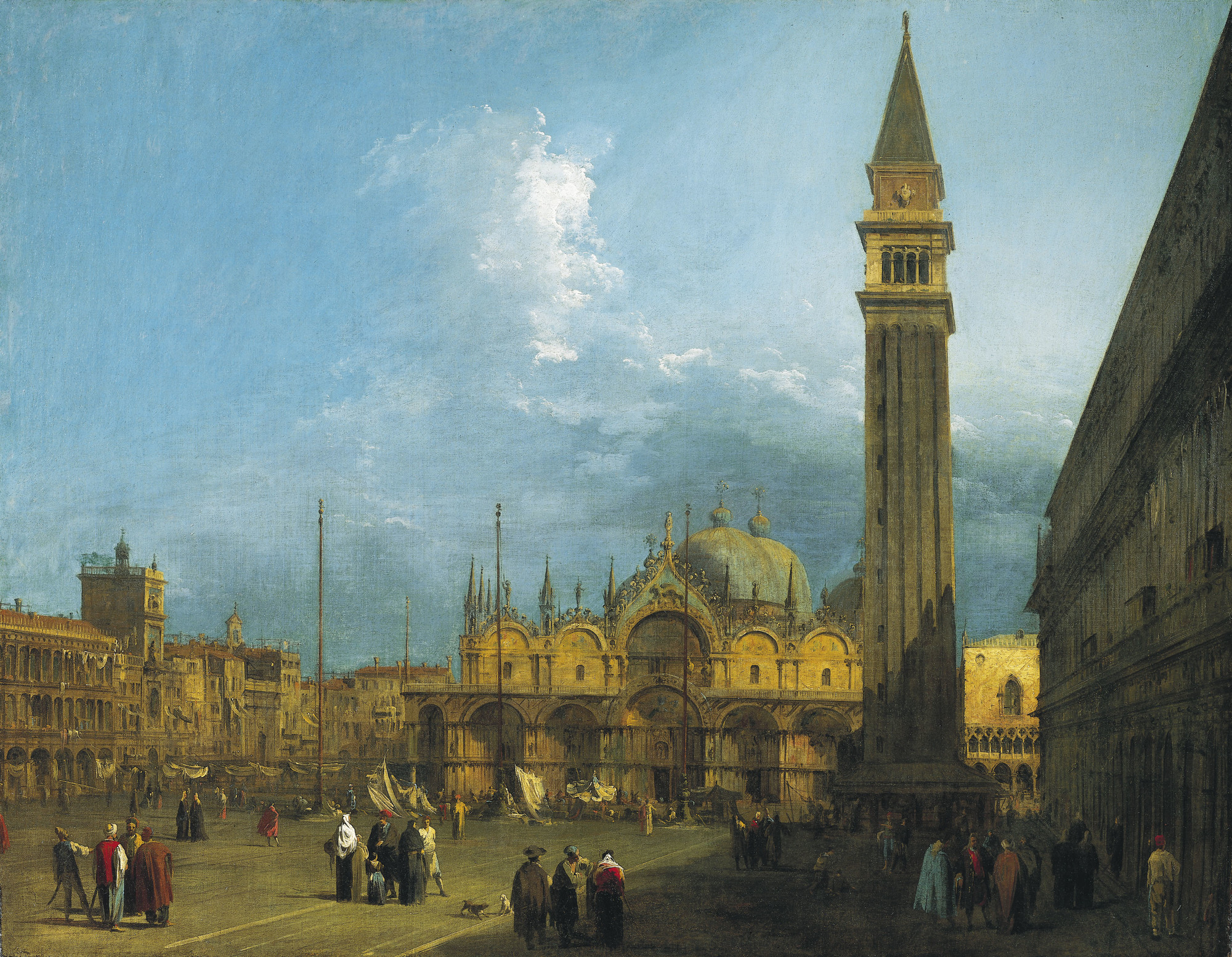 Piazza San Marco looking East towards the Basilica and the Campanile, circa 1723-4