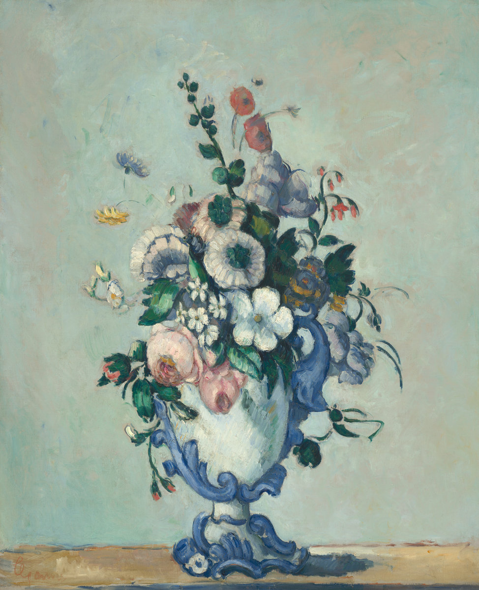 Flowers in a Rococo Vase, by Paul Cézanne, circa 1876